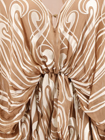Zimmermann Women's Momentum Burnout Bubble Gown Silk Dress Beige