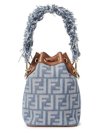 Fendi Women's Mon Tresor Bag in Jacquard Blue