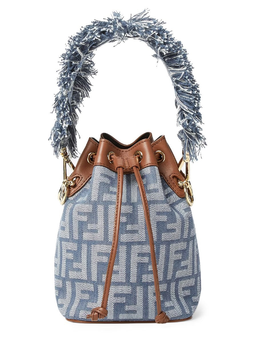 Fendi Women's Mon Tresor Bag in Jacquard Blue