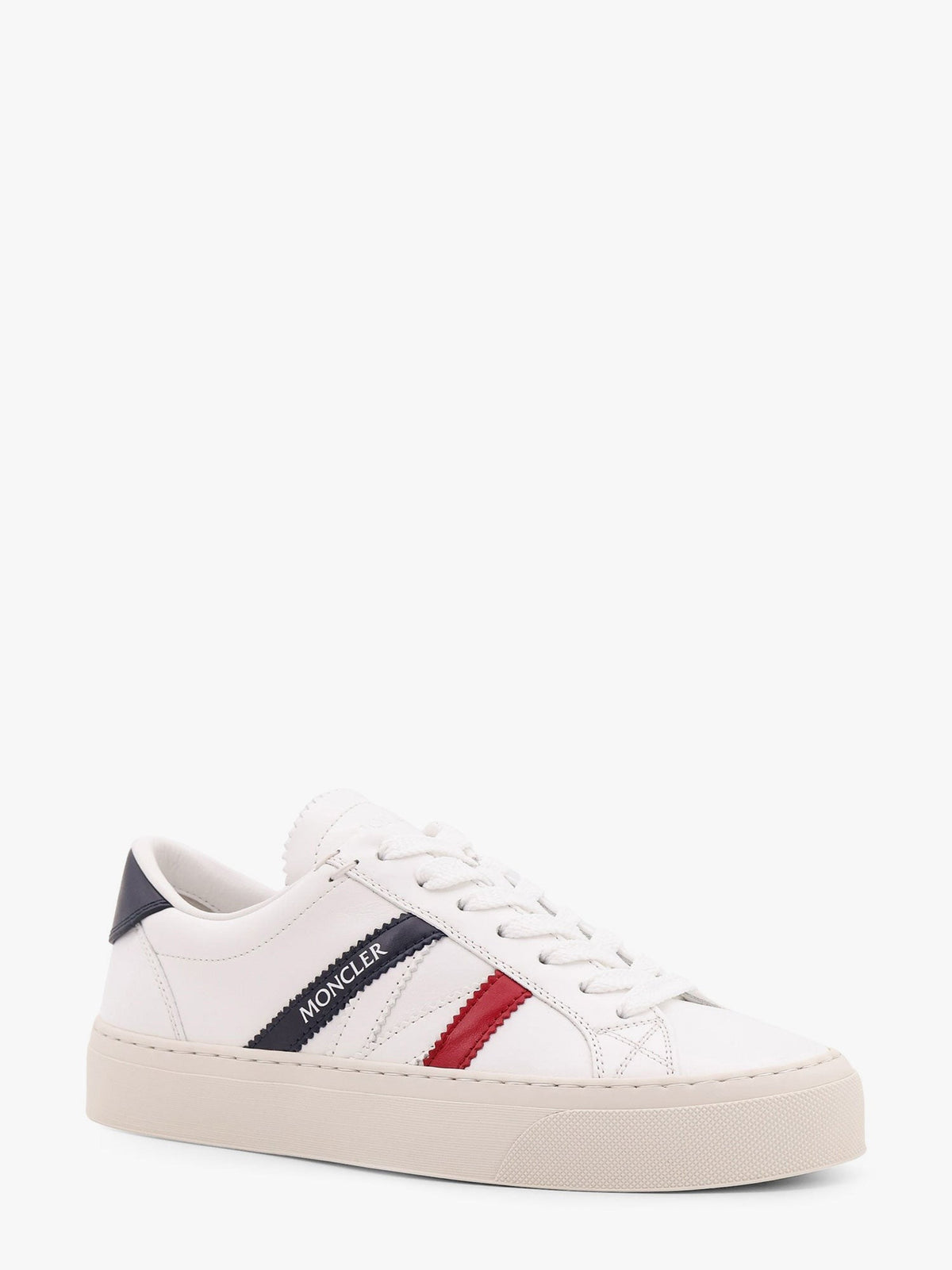 Moncler Women's Leather Sneakers White, view 2
