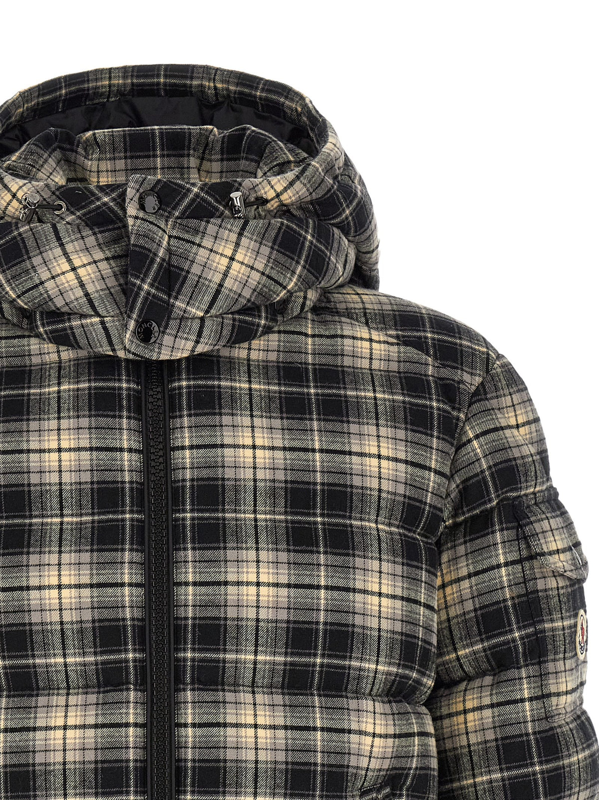 Moncler Airor Check Down Jacket Gold, view 4