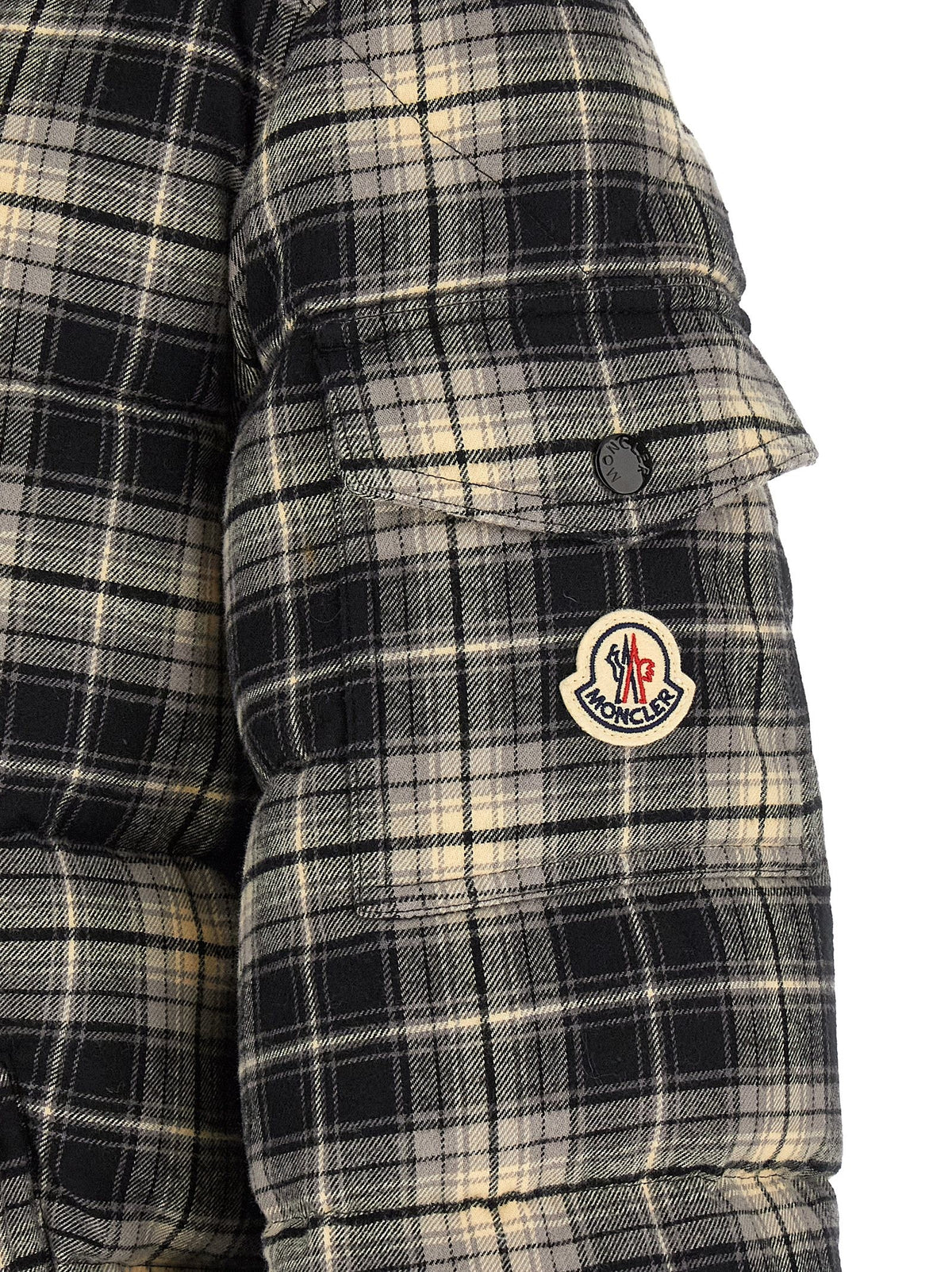 Moncler Airor Check Down Jacket Gold, view 6