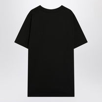 Moncler - Moncler Black cotton T-shirt with logo patch - Topwear