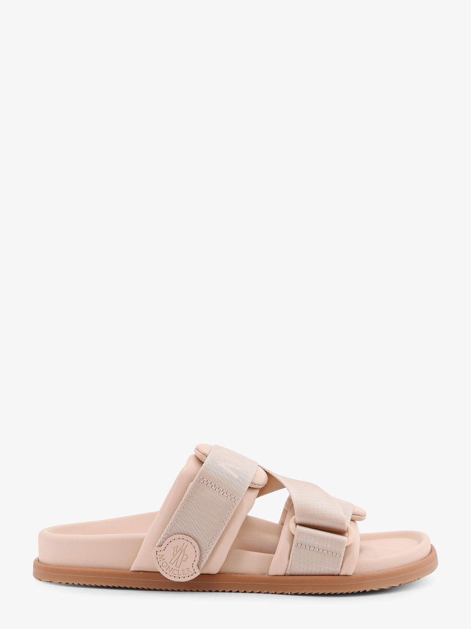 Moncler - Moncler Mon Summer Leather Sandals With Nylon Details - Women’s Shoes