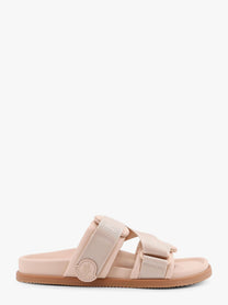 Moncler - Moncler Mon Summer Leather Sandals With Nylon Details - Women’s Shoes