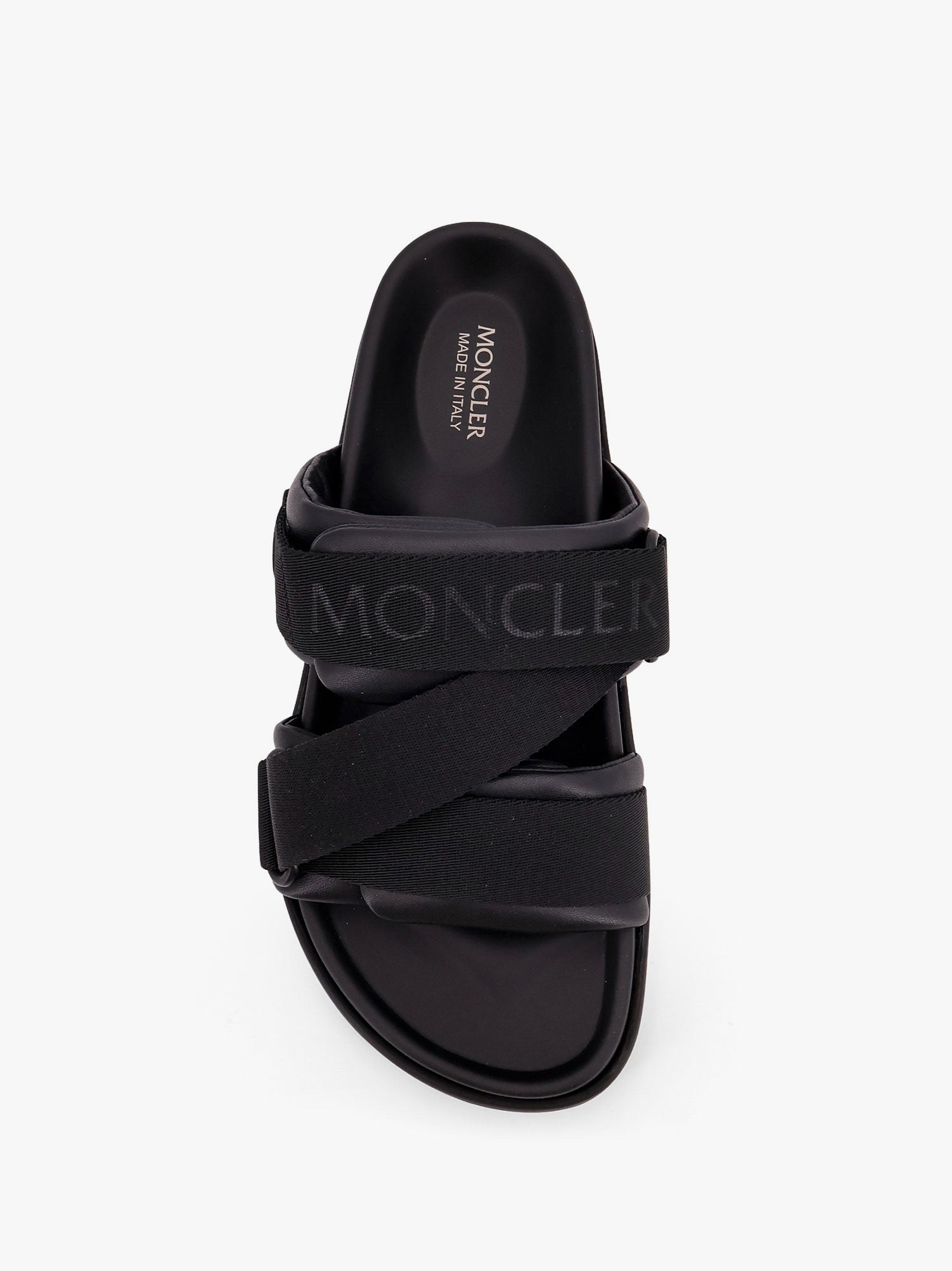 Moncler - Moncler Mon Summer Leather Sandals With Nylon Details - Women’s Shoes