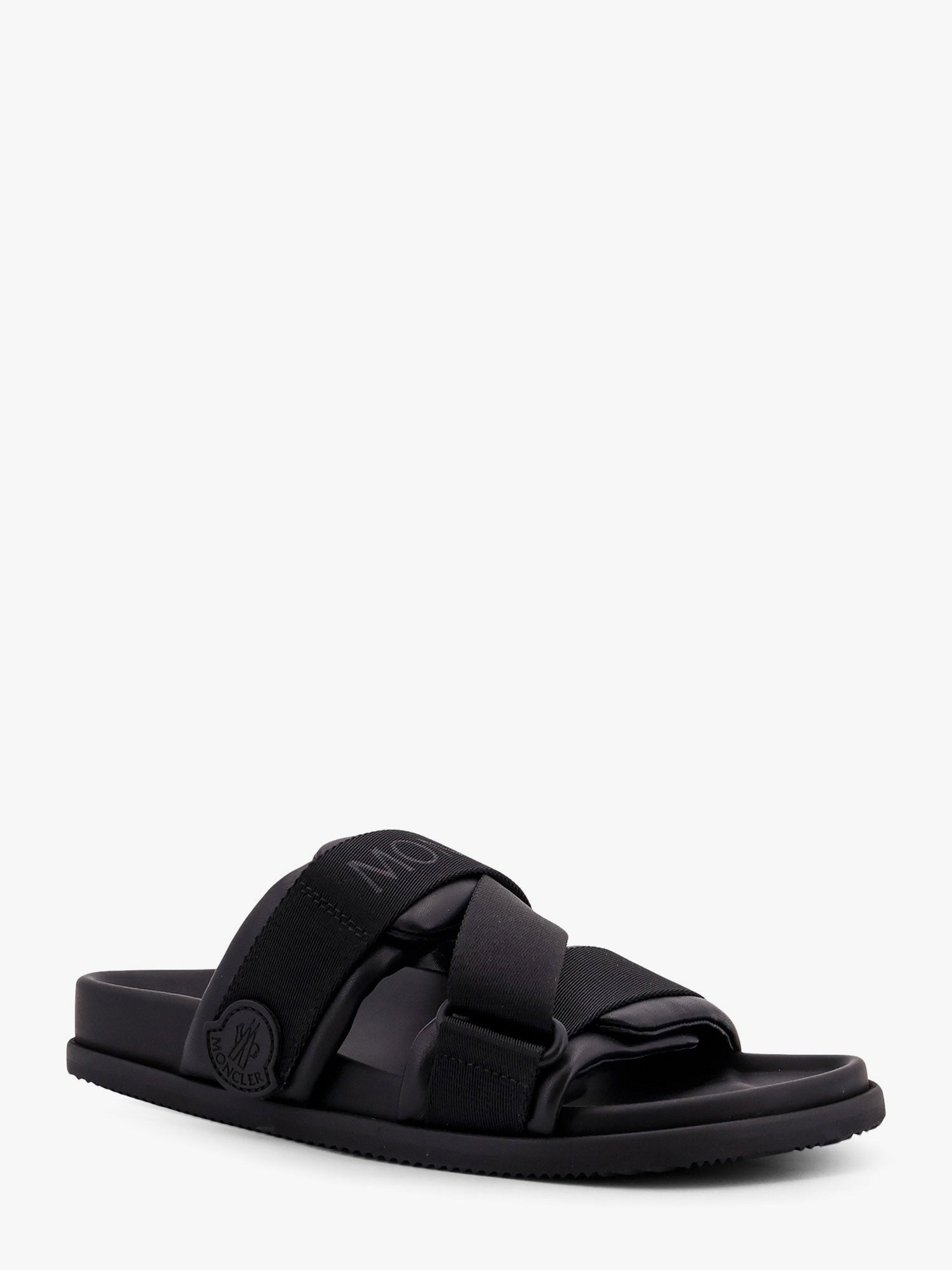 Moncler - Moncler Mon Summer Leather Sandals With Nylon Details - Women’s Shoes