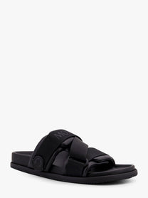 Moncler - Moncler Mon Summer Leather Sandals With Nylon Details - Women’s Shoes