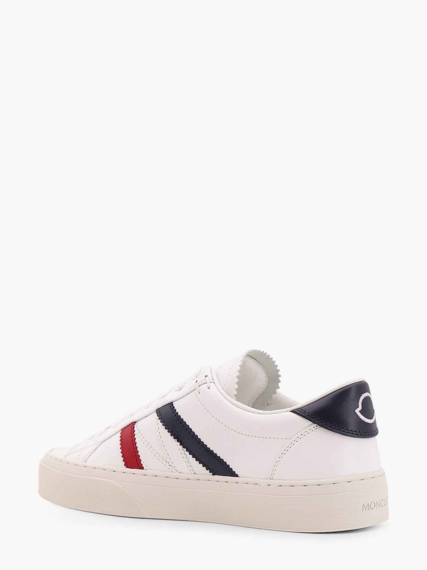 Moncler - Moncler Monaco2 Leather Sneakers With Logo Print - Women’s Shoes