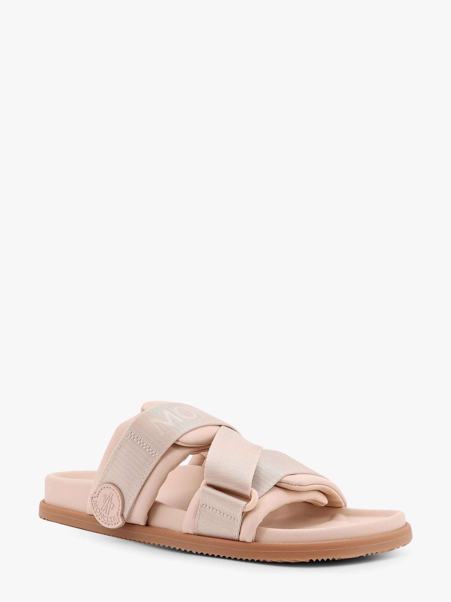 Moncler - Moncler Mon Summer Leather Sandals With Nylon Details - Women’s Shoes
