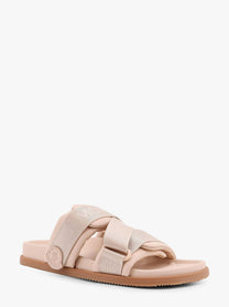 Moncler - Moncler Mon Summer Leather Sandals With Nylon Details - Women’s Shoes