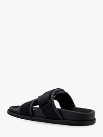 Moncler - Moncler Mon Summer Leather Sandals With Nylon Details - Women’s Shoes