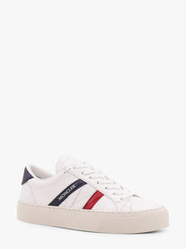 Moncler - Moncler Monaco2 Leather Sneakers With Logo Print - Women’s Shoes