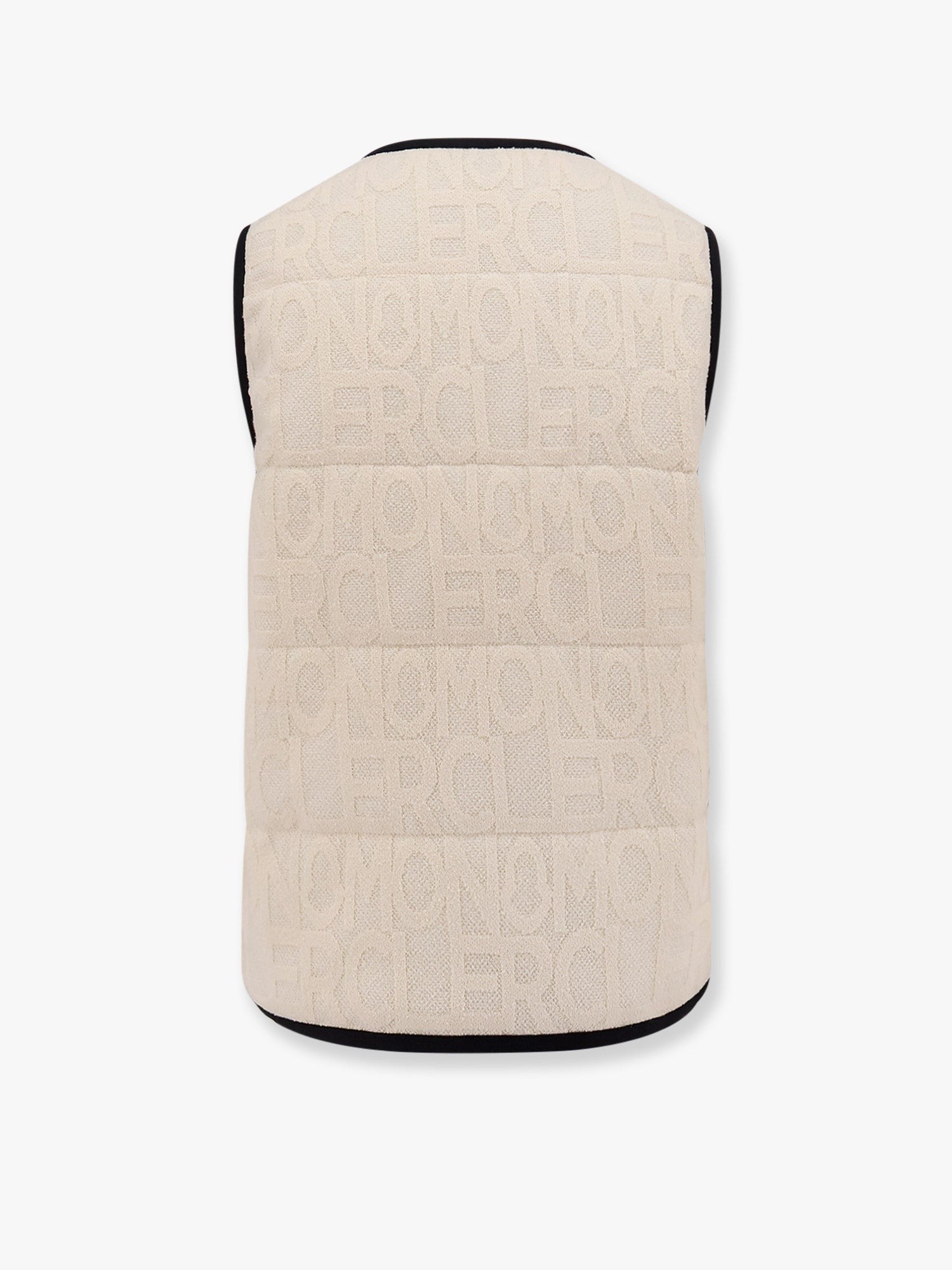 Moncler - Moncler Padded Cotton Blend Vest With All Over Logo - Women’s Outerwear