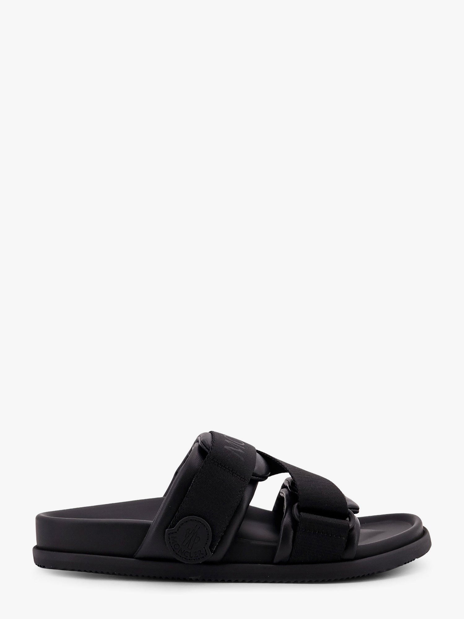 Moncler - Moncler Mon Summer Leather Sandals With Nylon Details - Women’s Shoes