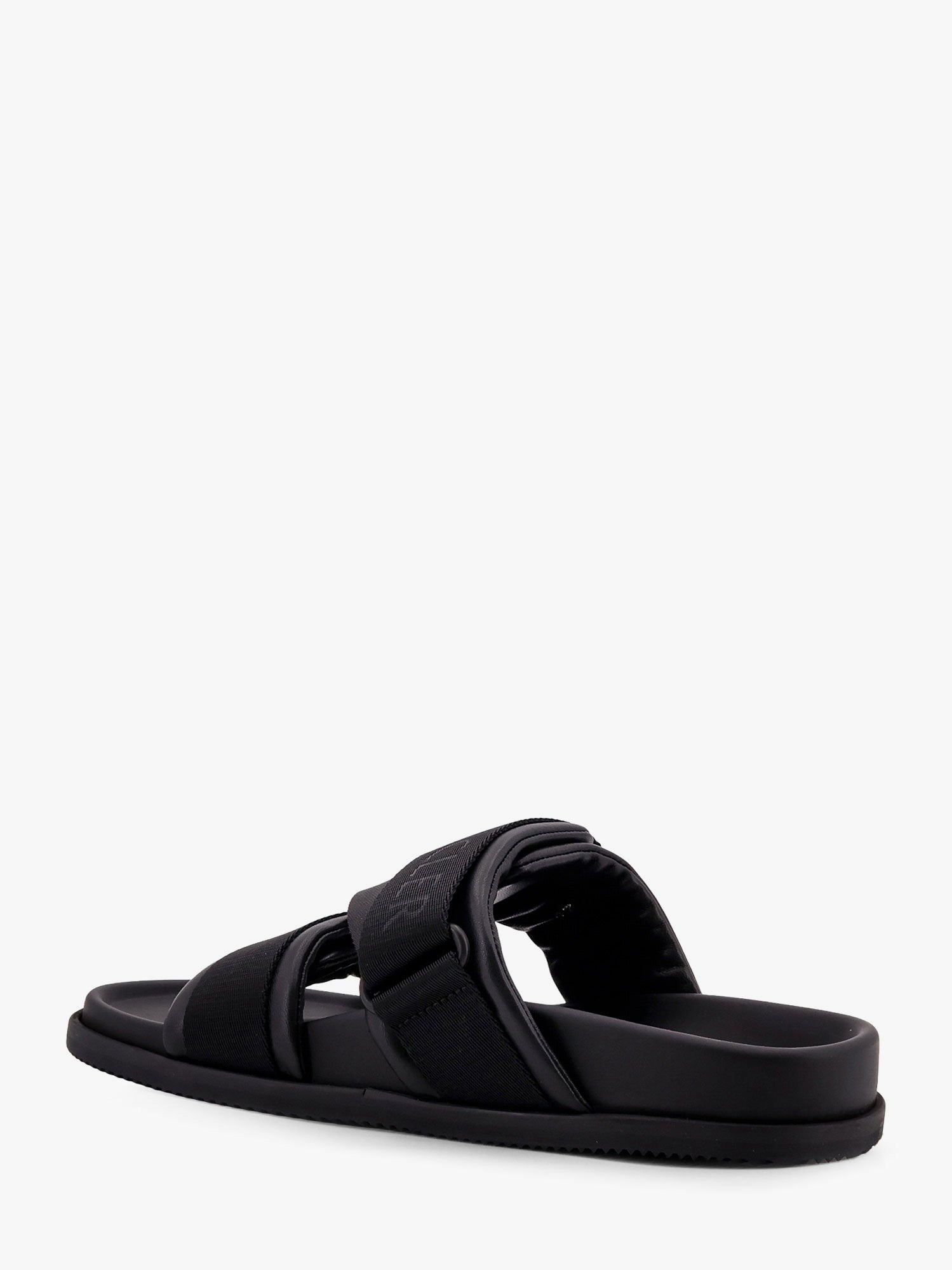 Moncler - Moncler Mon Summer Leather Sandals With Nylon Details - Women’s Shoes