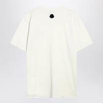 Moncler - Moncler White cotton T-shirt with three-dimensional logo - Topwear