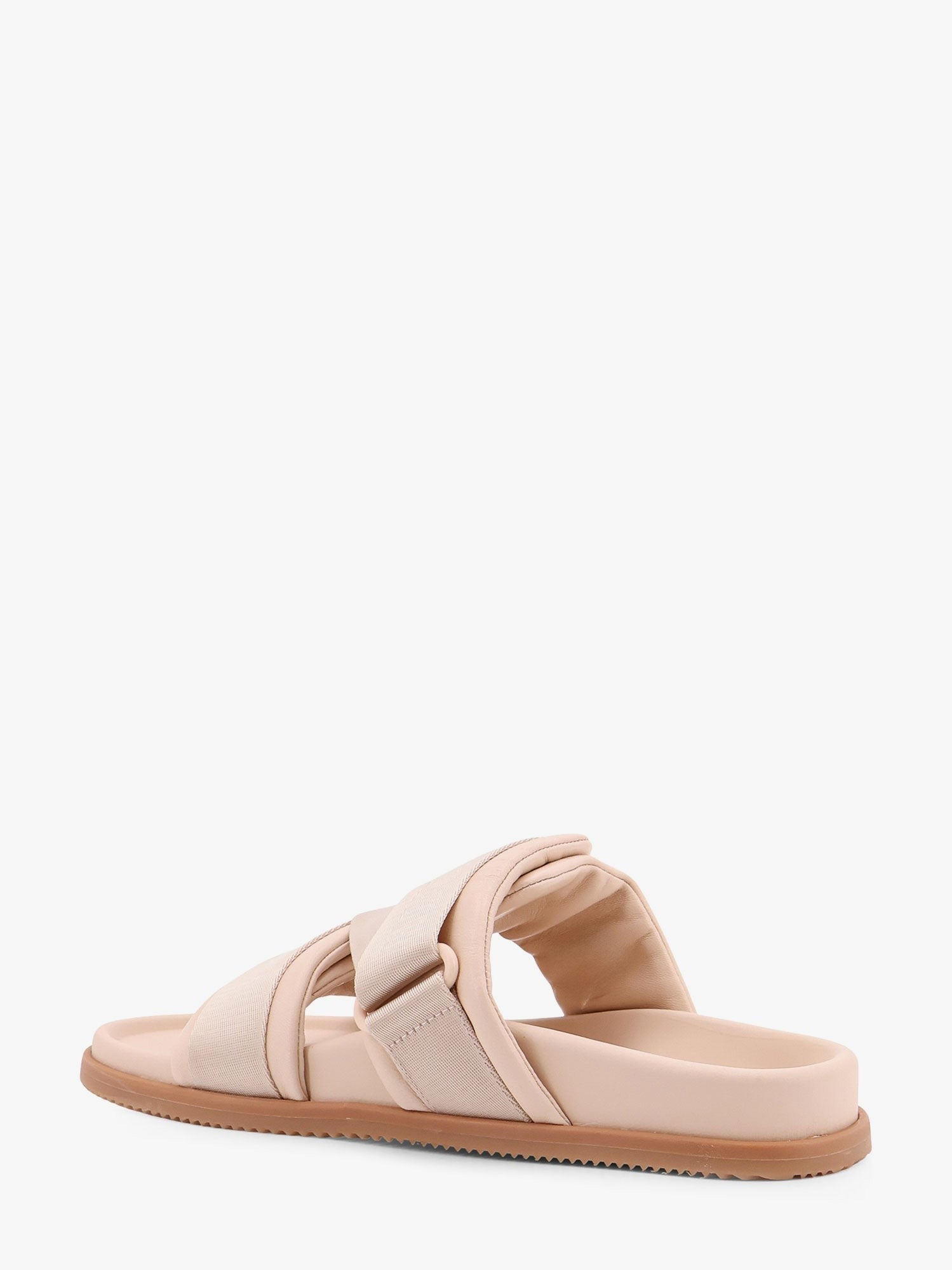 Moncler - Moncler Mon Summer Leather Sandals With Nylon Details - Women’s Shoes