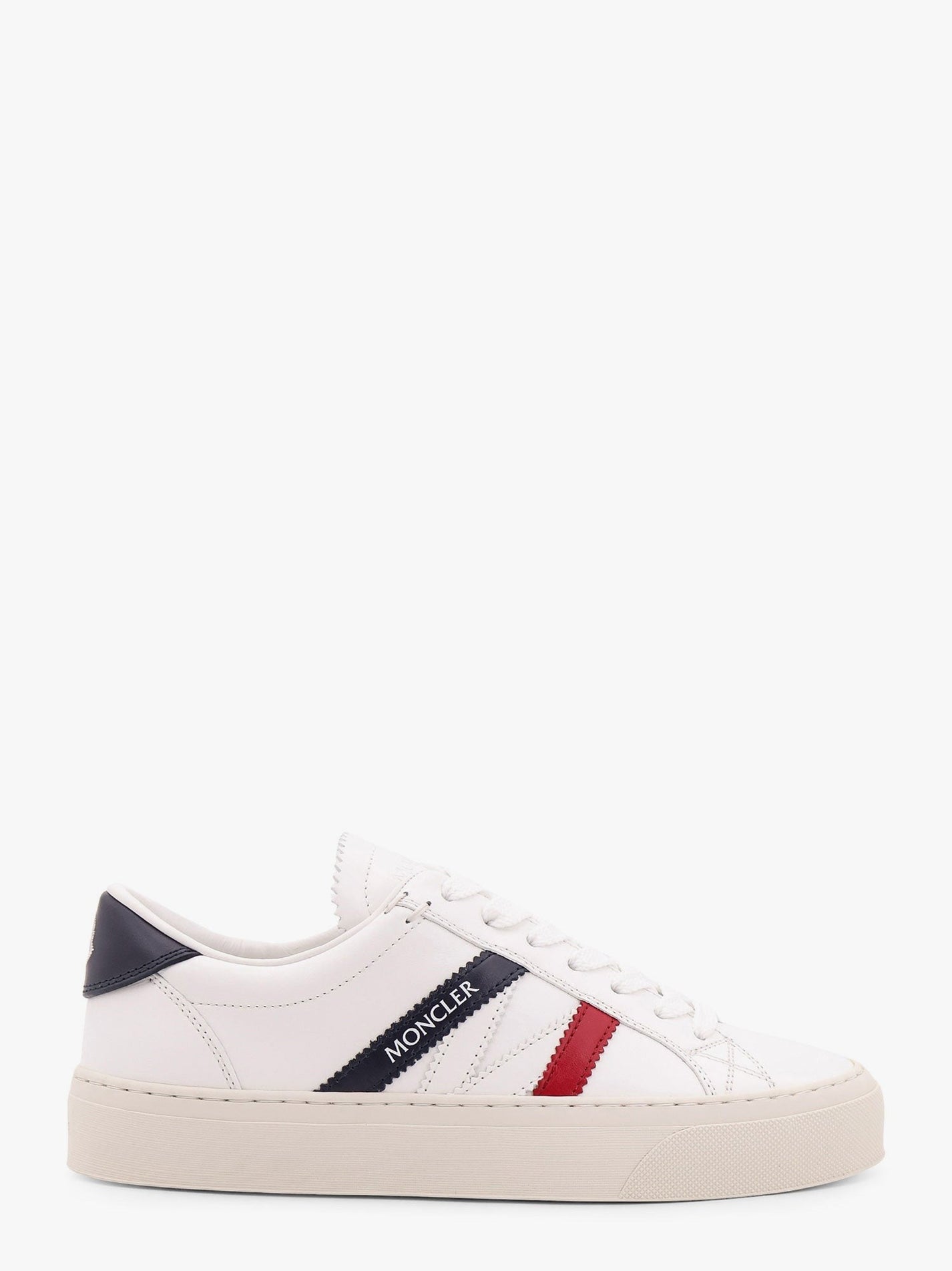 Moncler - Moncler Monaco2 Leather Sneakers With Logo Print - Women’s Shoes