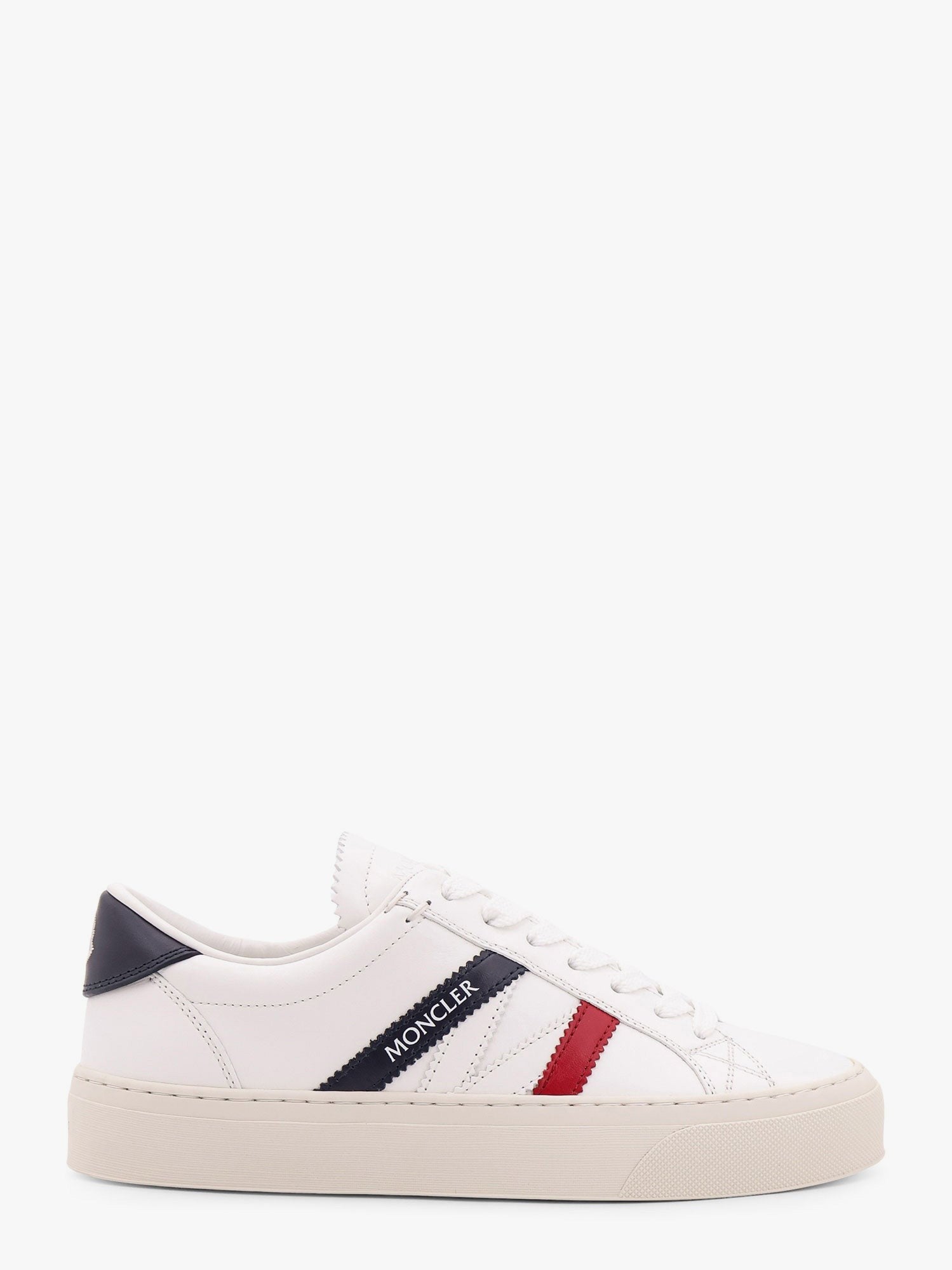 Moncler - Moncler Monaco2 Leather Sneakers With Logo Print - Women’s Shoes