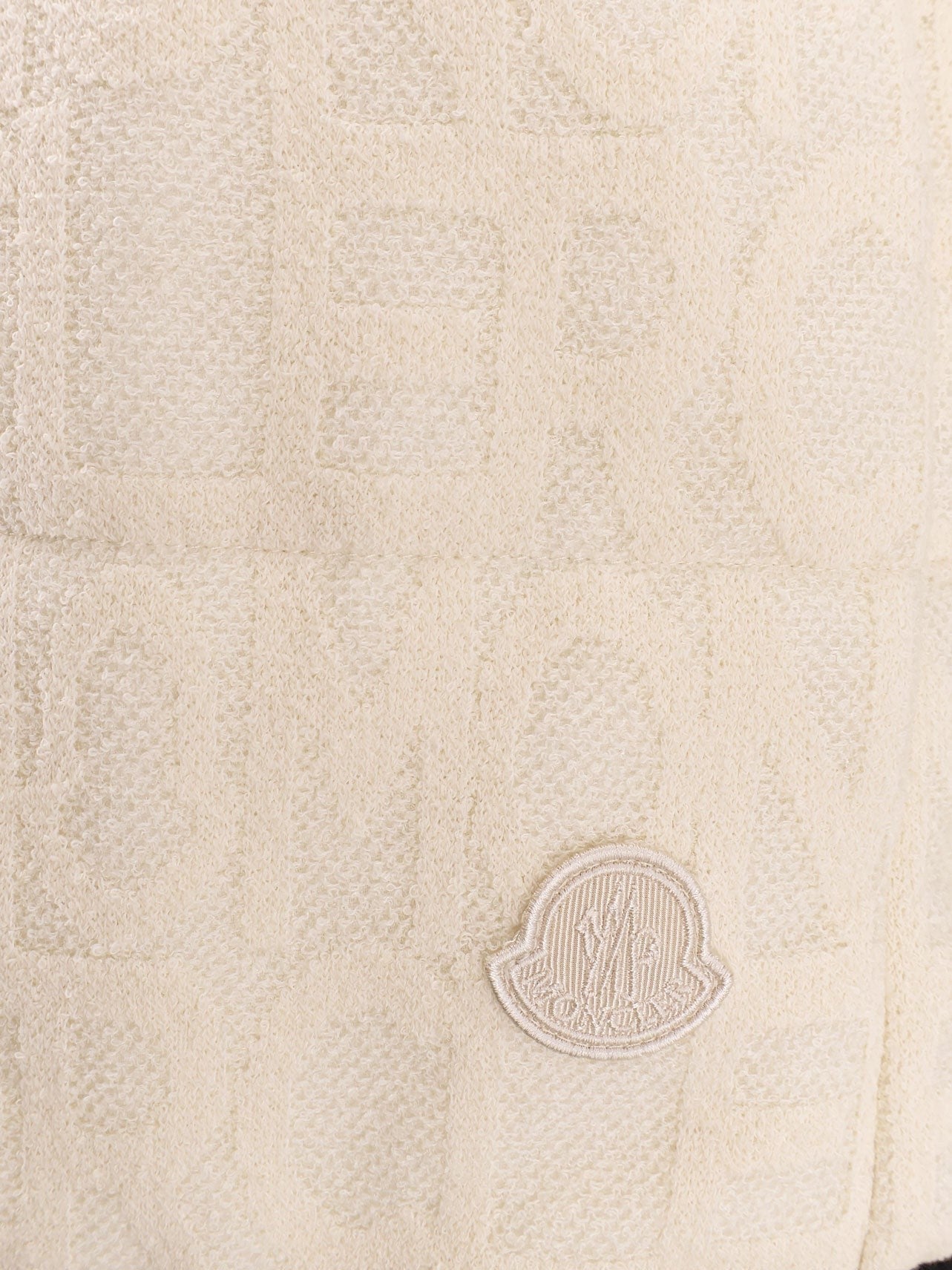 Moncler - Moncler Padded Cotton Blend Vest With All Over Logo - Women’s Outerwear