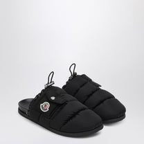 Moncler - Moncler Black nylon mule Mon Pocket - Slippers &amp; Flip-flops
