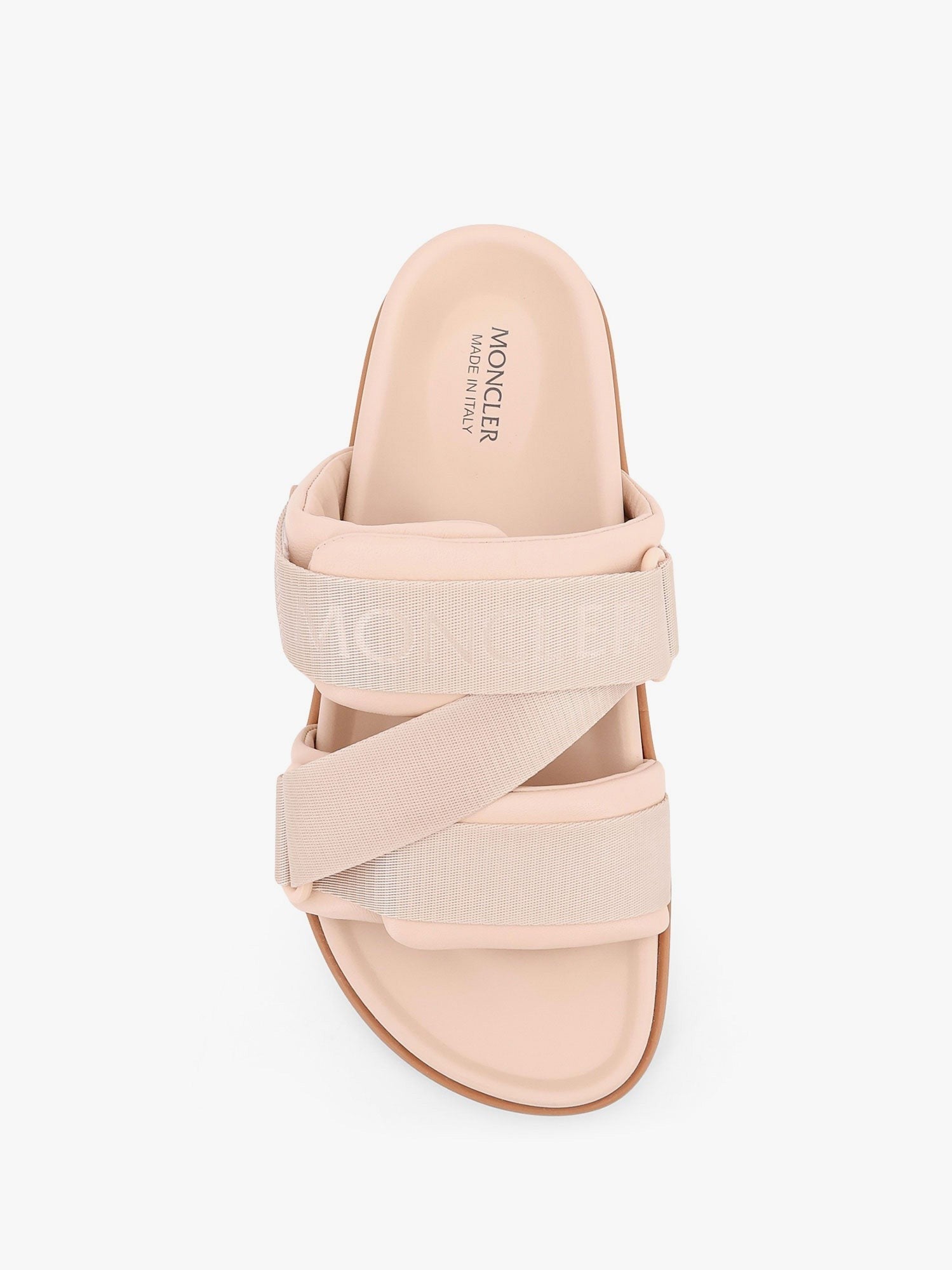 Moncler - Moncler Mon Summer Leather Sandals With Nylon Details - Women’s Shoes