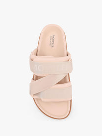 Moncler - Moncler Mon Summer Leather Sandals With Nylon Details - Women’s Shoes