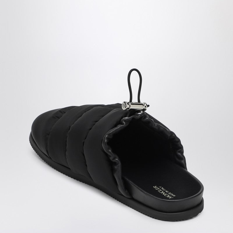 Moncler - Moncler Black nylon mule Mon Pocket - Slippers &amp; Flip-flops