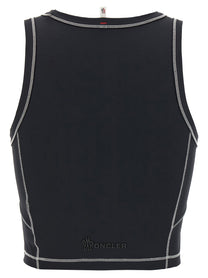 MONCLER GRENOBLE - MONCLER GRENOBLE - Logo patch sporty top - Women’s Tops