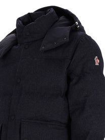 Moncler Grenoble Men's Hooded Sci Padded Servance Jacket Blue, view 3