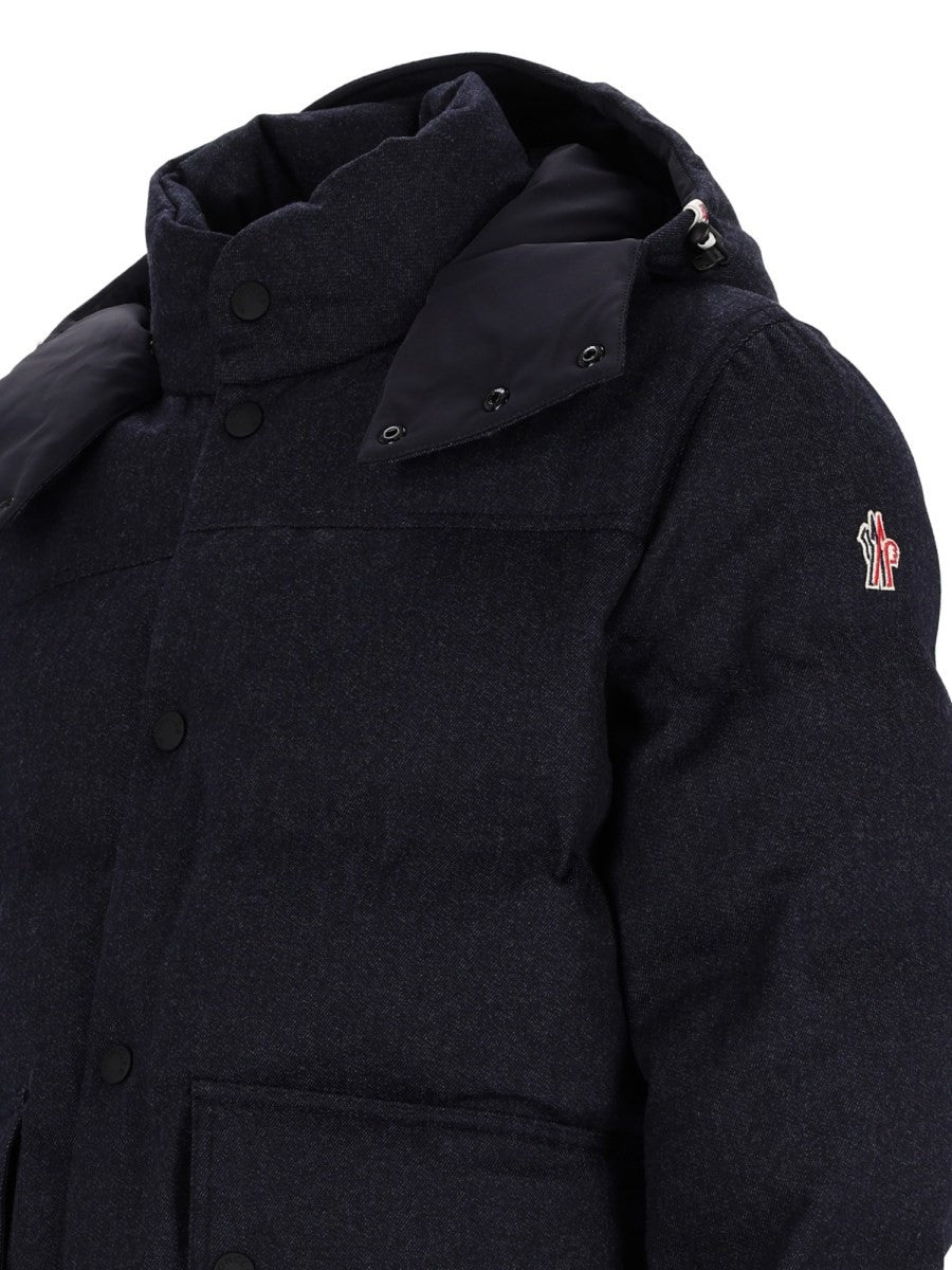 Moncler Grenoble Men's Hooded Sci Padded Servance Jacket Blue, view 3