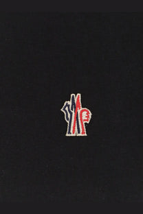 Black Moncler logo embroidered on dark fabric of Moncler Grenoble women’s cotton shirt black