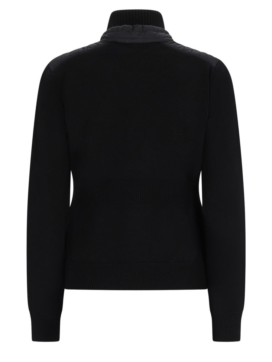 Moncler Grenoble Women's Wool Blend Cardigan Padded Black, view 2