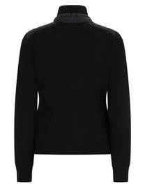 Moncler Grenoble Women's Wool Blend Cardigan Padded Black, view 2