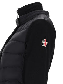Moncler Grenoble Women's Wool Blend Cardigan Padded Black, view 3
