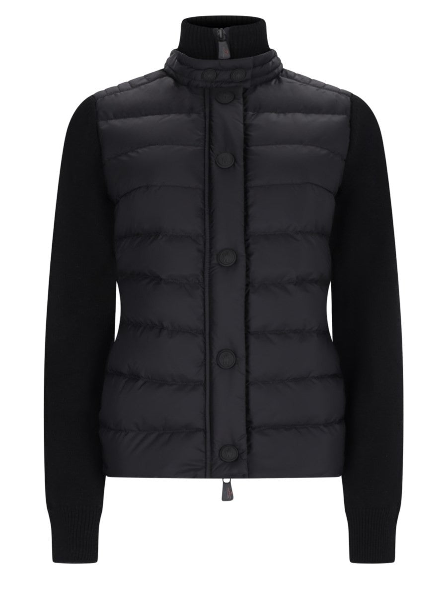 Moncler Grenoble Women's Wool Blend Cardigan Padded Black