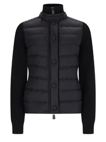 Moncler Grenoble Women's Wool Blend Cardigan Padded Black