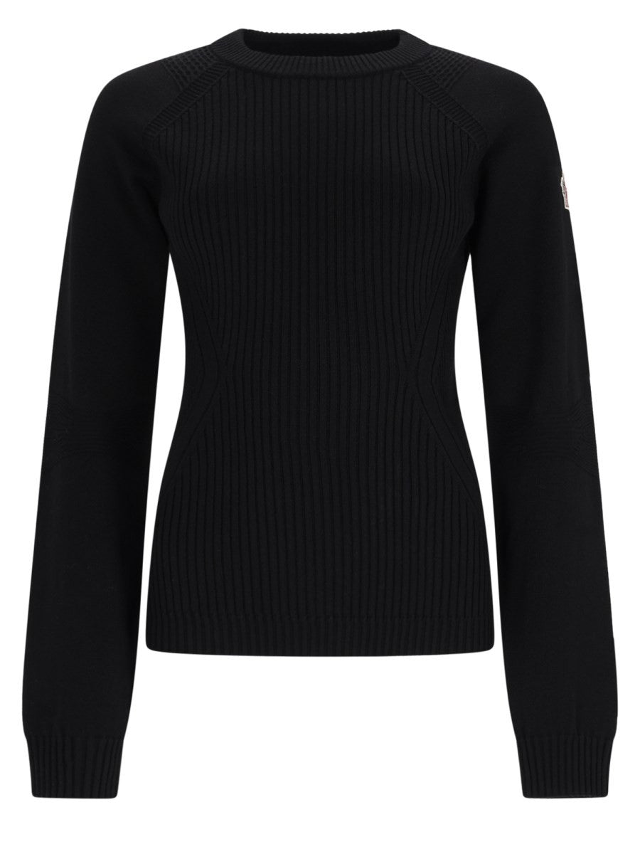 Moncler Grenoble Women's Wool Sweater with Patch Black