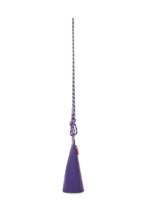 Moncler men’s purple leather cone-shaped clutch bag with braided purple and white rope strap by Salehe Bembury