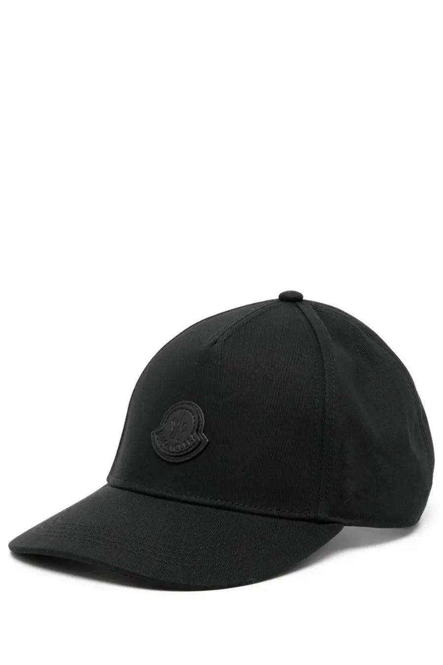 Moncler men’s black baseball hat made of durable material with a subtle embroidered logo on the front