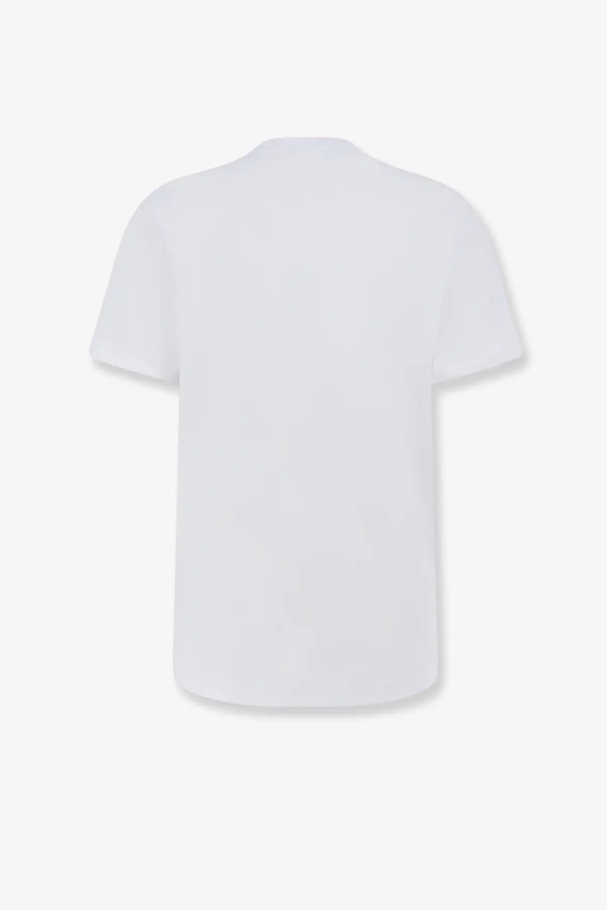 Moncler men’s white cotton t-shirt with a simple crew neck and short sleeves perfect for casual wear