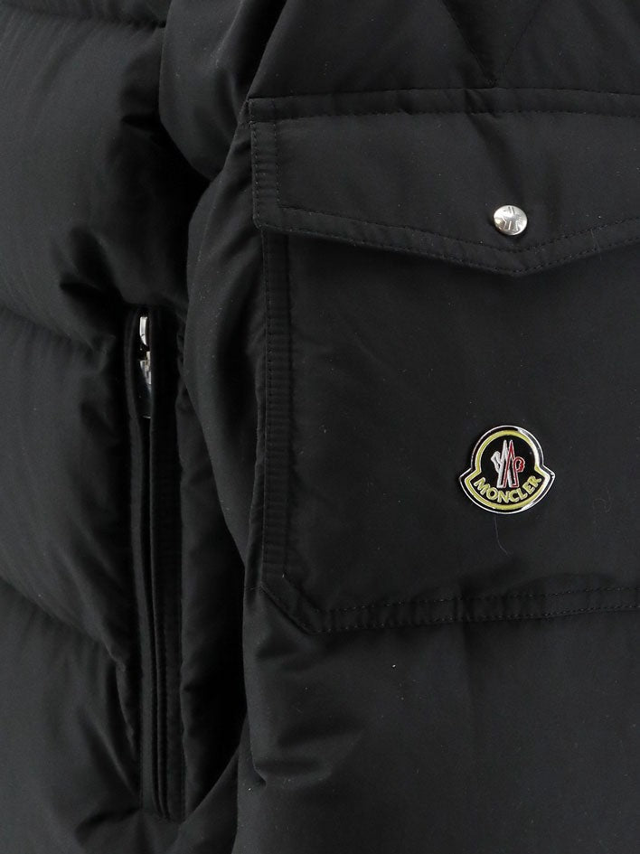 Moncler Men's Himalaya Re Icons Cotton and Nylon Short Down Jacket Black, view 3