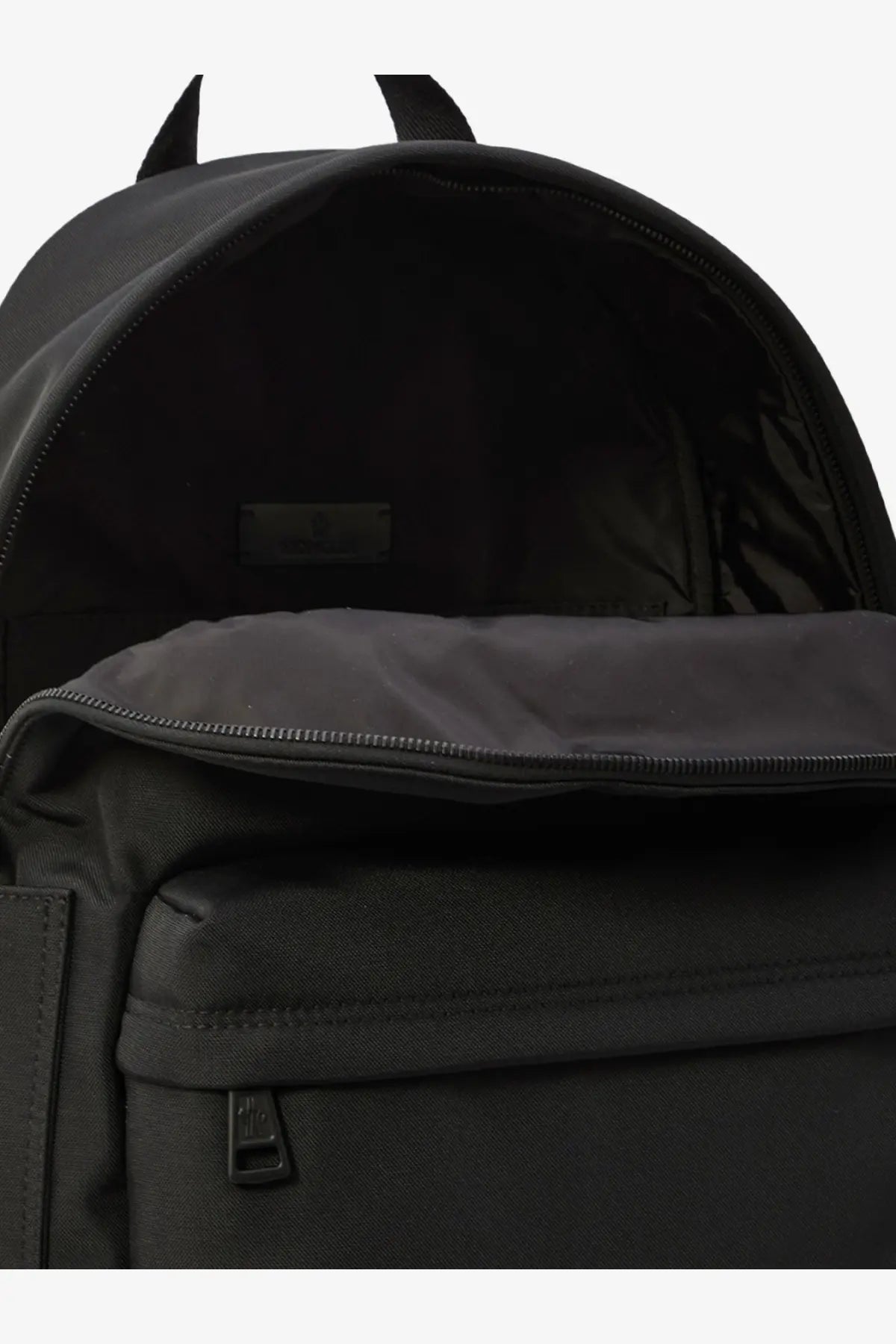Moncler men’s new pierrick black nylon backpack with sleek minimalist design and subtle stitching details