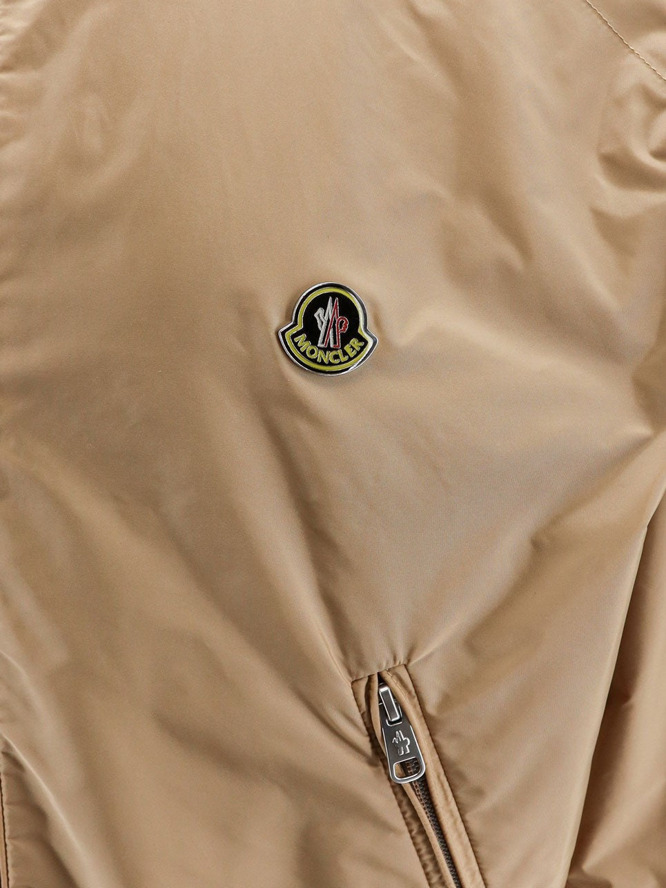 Moncler Men's Nylon Hooded Jacket Beige, view 3
