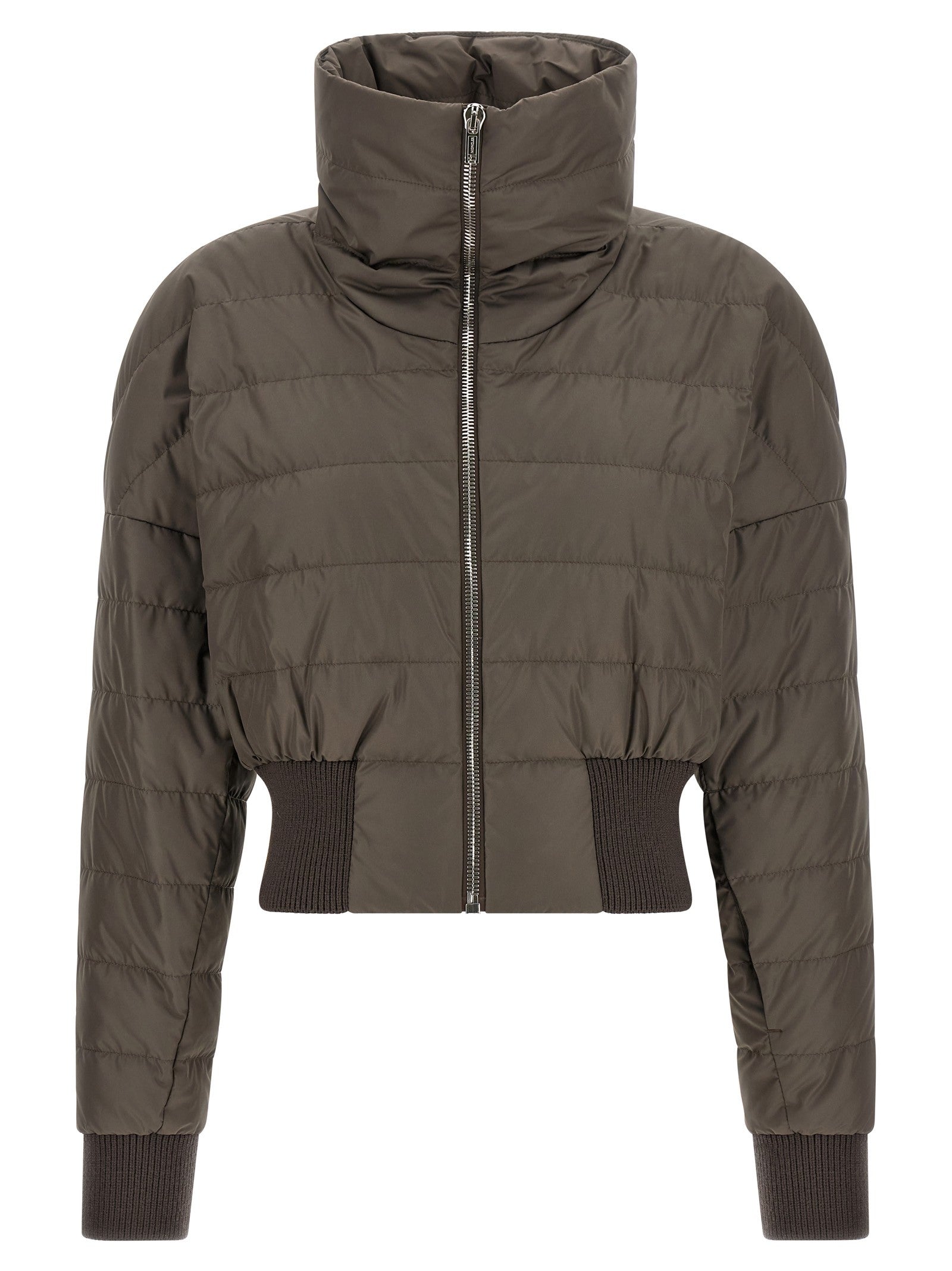 Rick Owens Moncler + Rick Owens Cropped Down Jacket Grey