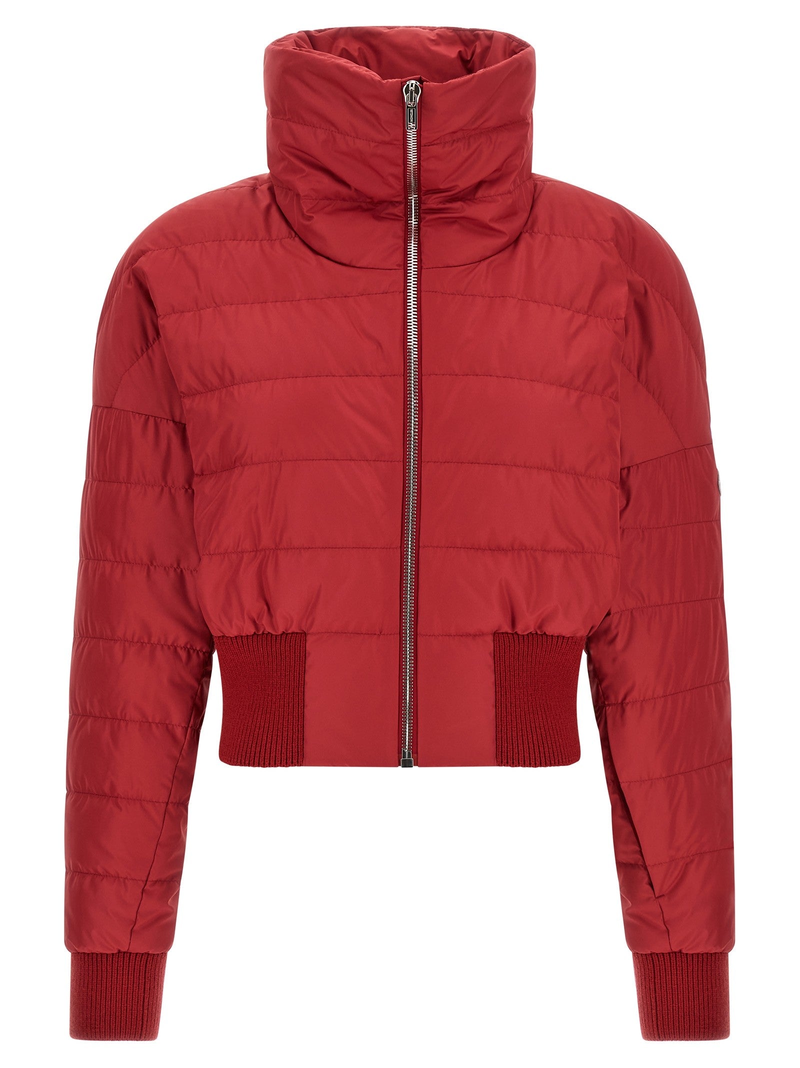 Rick Owens Moncler + Rick Owens Cropped Down Jacket Red