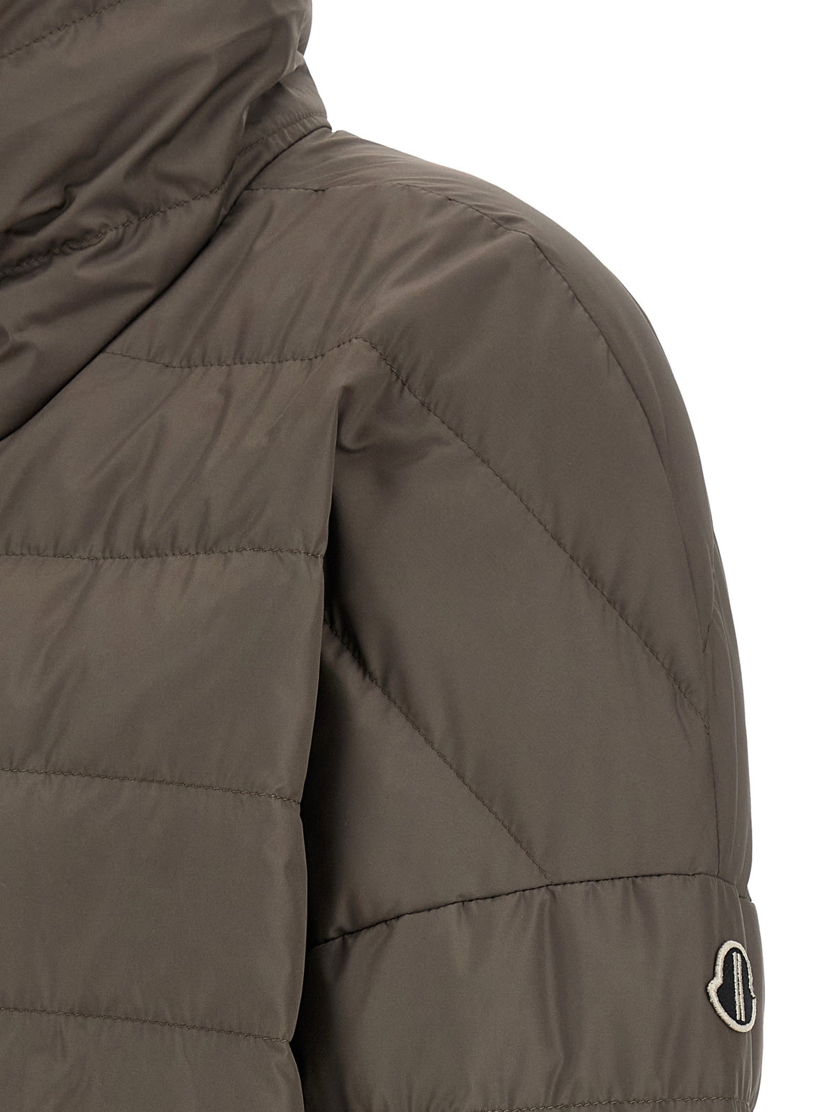 Rick Owens Moncler + Rick Owens Cropped Down Jacket Grey