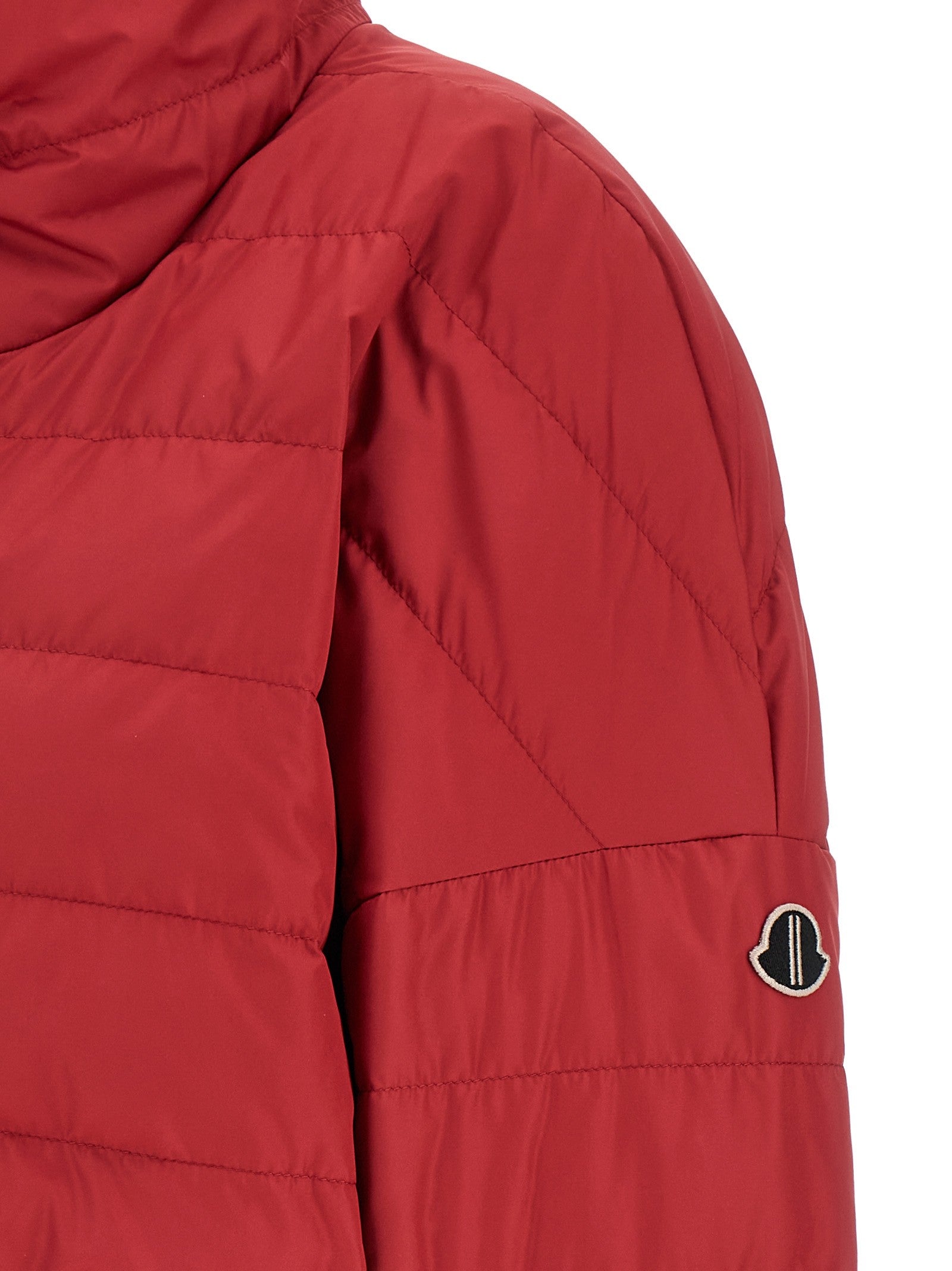 Rick Owens Moncler + Rick Owens Cropped Down Jacket Red