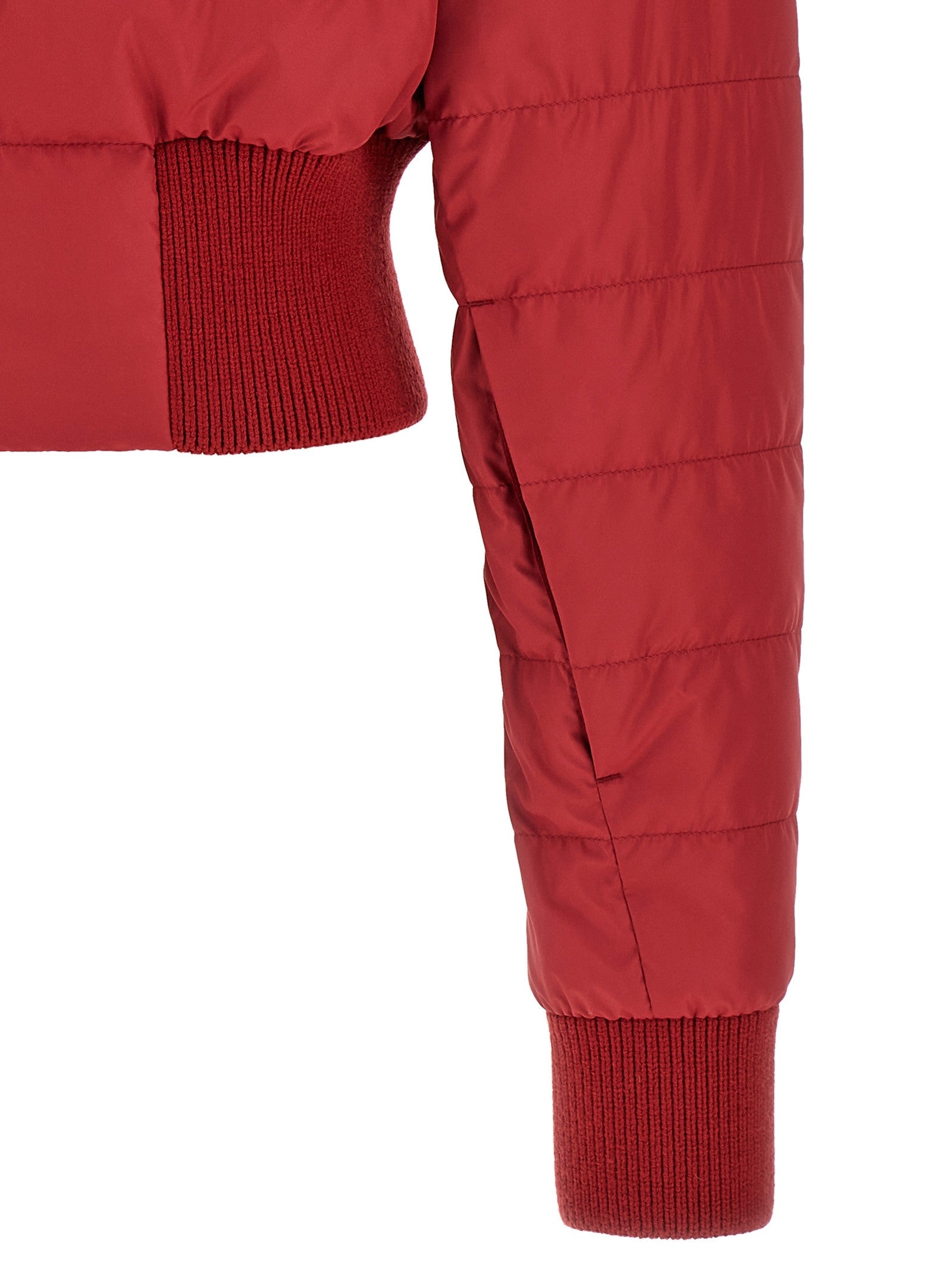 Rick Owens Moncler + Rick Owens Cropped Down Jacket Red